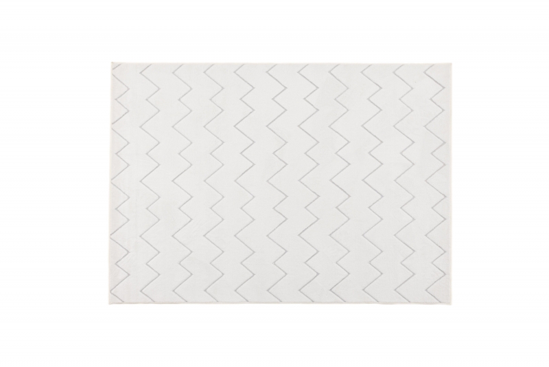 Fia rektangulært tæppe med zigzag-mønster 290x200 cm hvid
