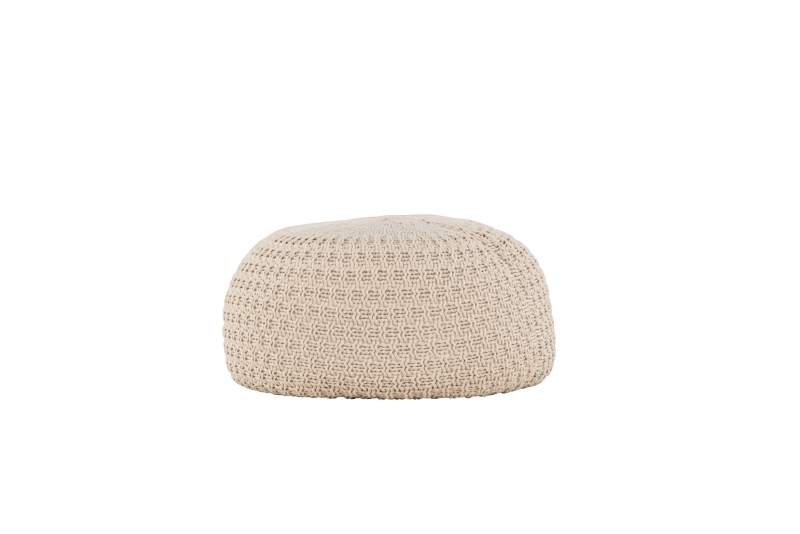 Sam rund puf Ø45cm strikket polyester beige