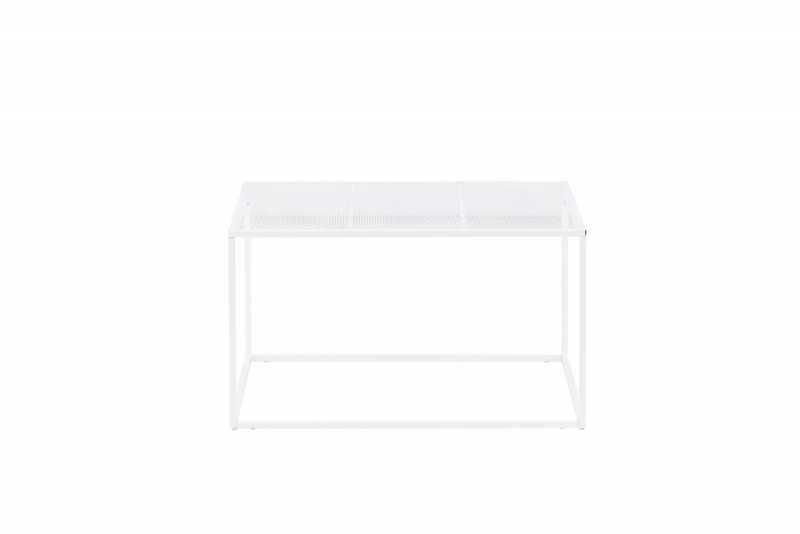 Netz sofabord 80x80cm st&aring;l hvid