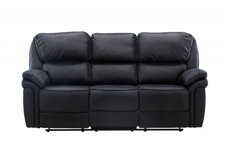 Saranda 3-personers recliner sofa 228cm i sort mikrofiber