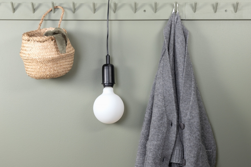 Hang loftlampe Ø10 cm højde 120 cm sort