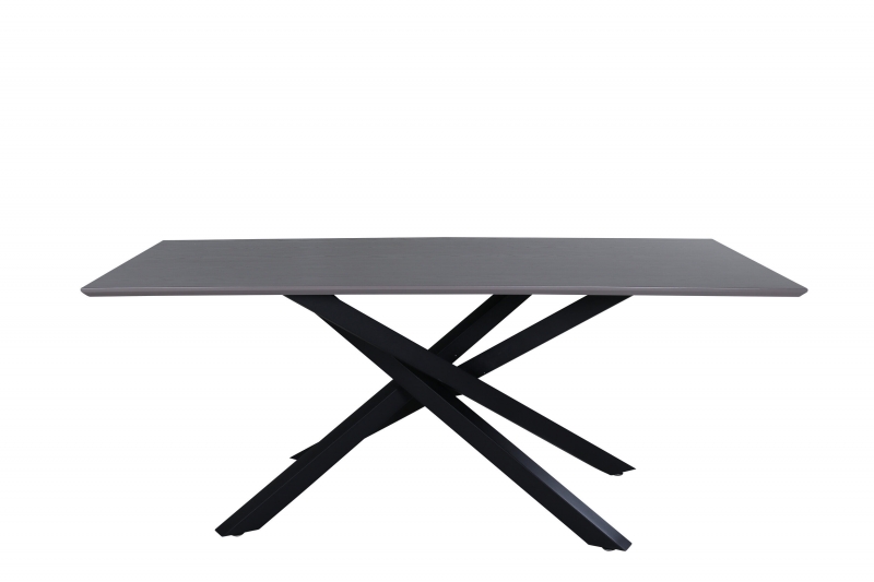 Piazza spisebord 180x90 cm i grå MDF med krydsben i metal