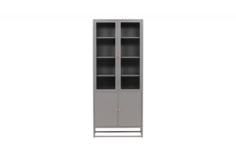 Bakal vitrineskab med 4 hylder 190x80x41cm lysegrå