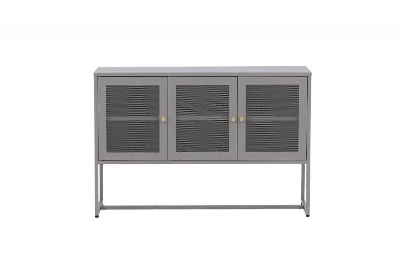 Malla skab 120x80x40 cm med netdøre og hylder lysegrå