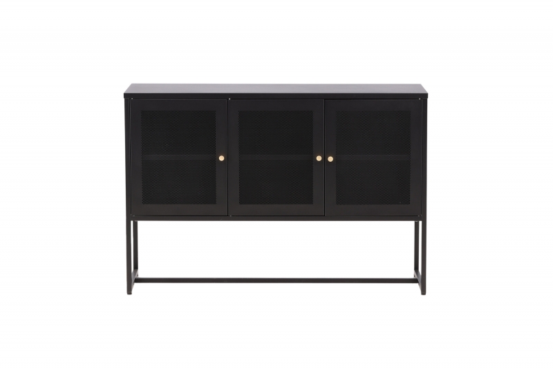 Malla glasskab med 3 låger 120x80x40cm sort