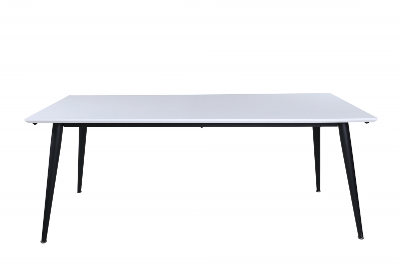 Jimmy spisebord med udtræk 195x90 cm hvid med sort stel