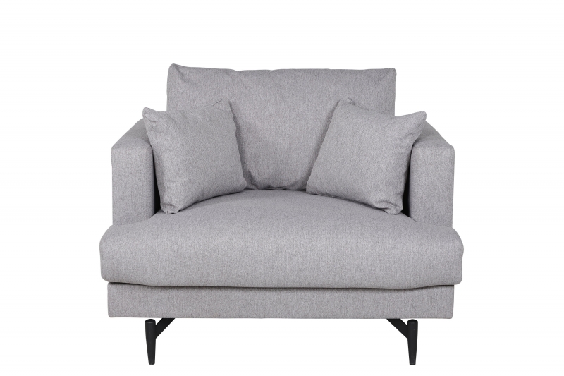 Sofia Single Sofa &ndash; sort/gr&aring; velour