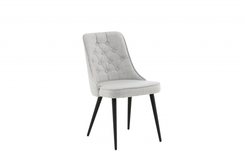 Velvet Deluxe spisebordsstol med gråt stof og metalben