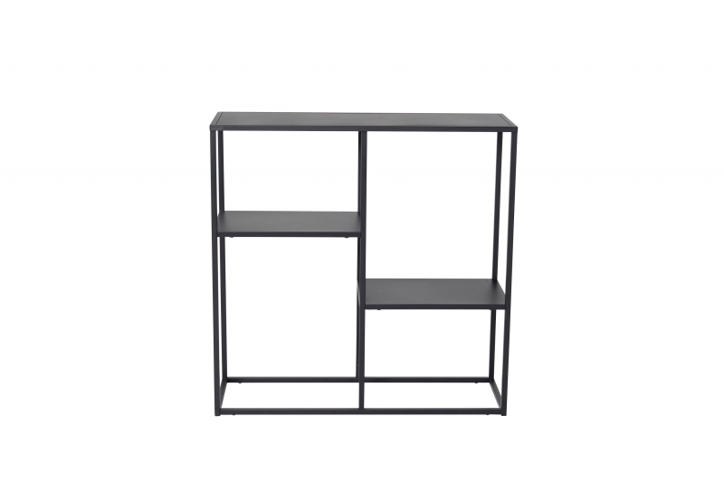 Staal reol 81x80x26 cm i stål sort
