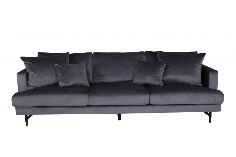 Sofia sofa 3-personers mørkegrå velour