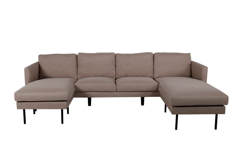 Zoom U-sofa 260x154cm brun