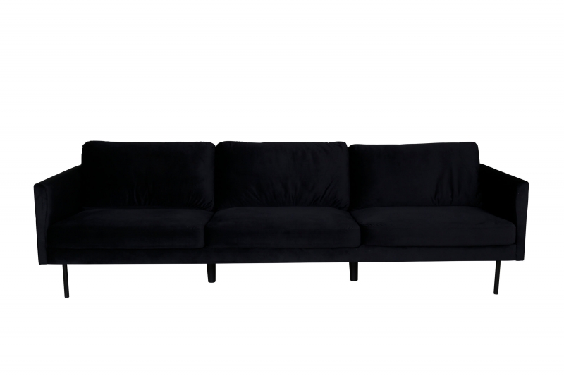 Zoom 3-personers sofa 260cm velour sort