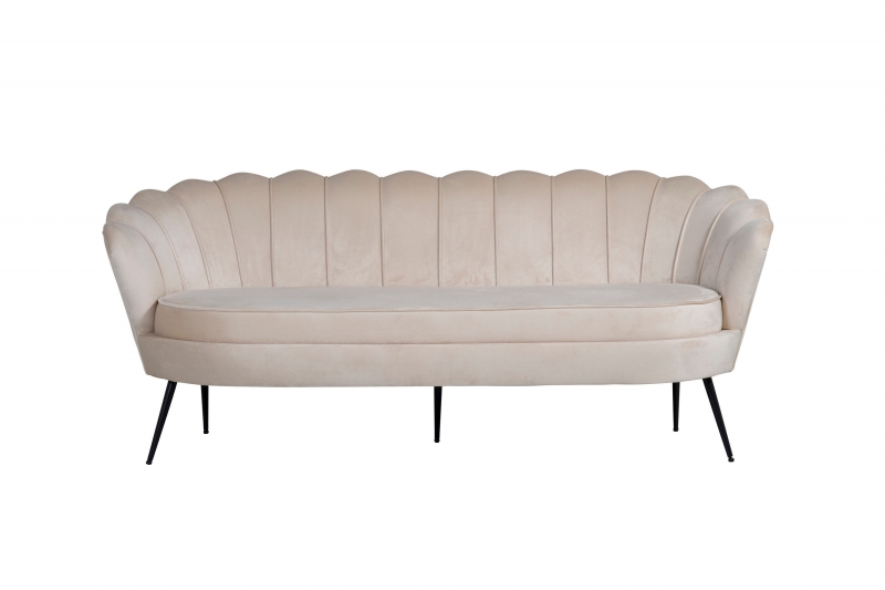 Calais 3-personers sofa 180cm velour beige