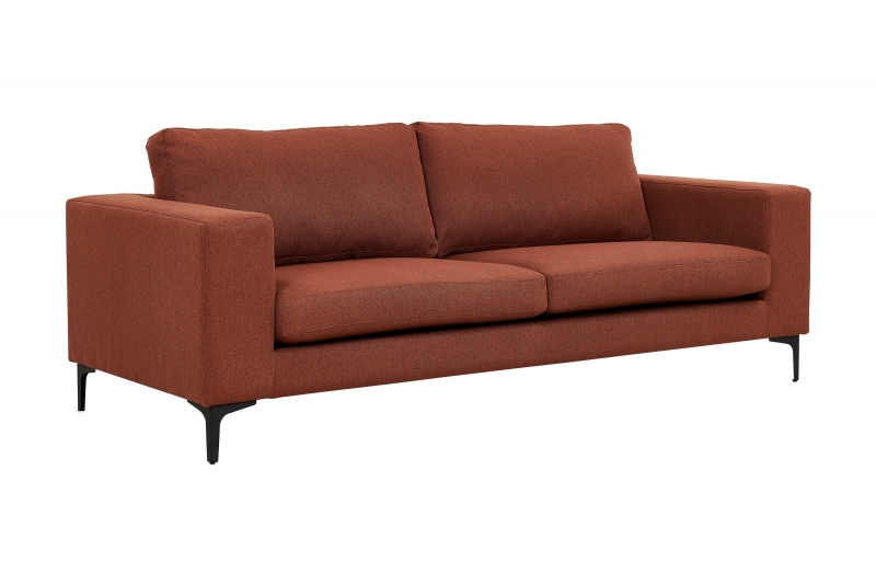 Bolero 3-personers sofa 215cm r&oslash;dt stof og sort stel