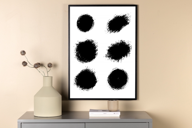 Plakat Big Dots 70x100cm hvid