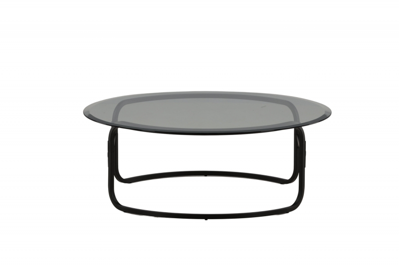 Lomma sofabord med glasbordplade &Oslash;110cm sort
