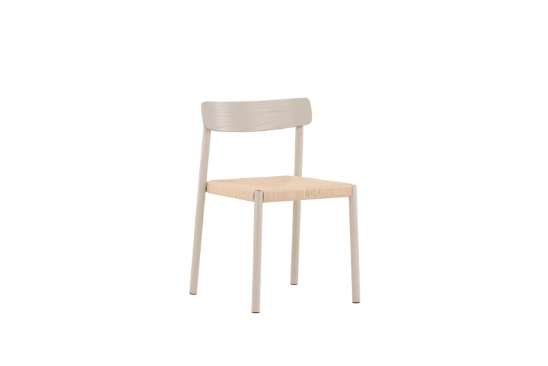 Malmön spisebordsstol med beige flet og greige