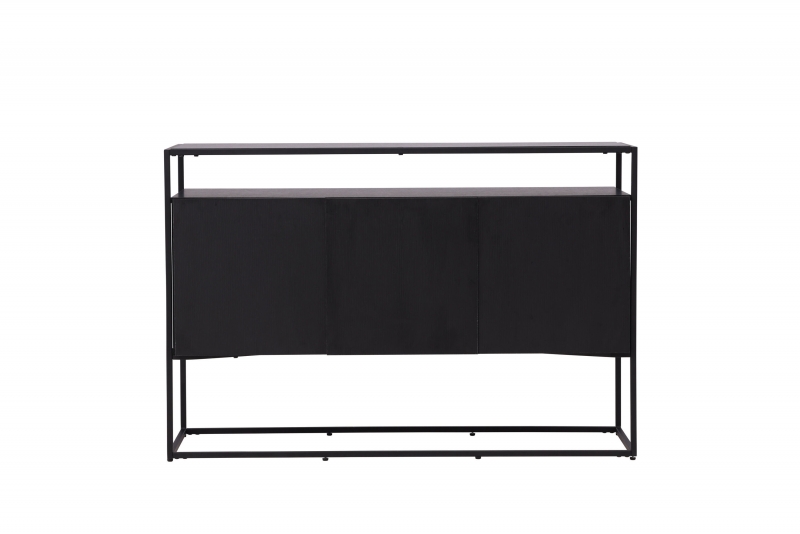 Kingsport skab 120x80x45 cm med hylder og låger sort