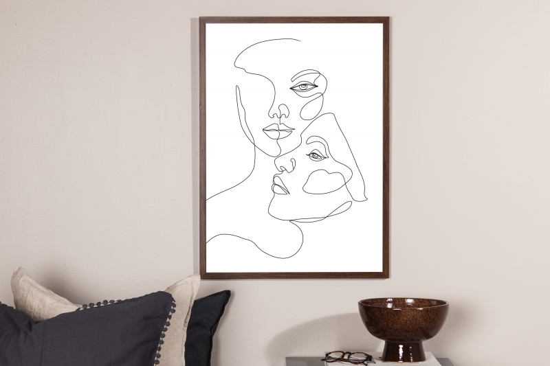 Plakat Faces 50x70cm hvid