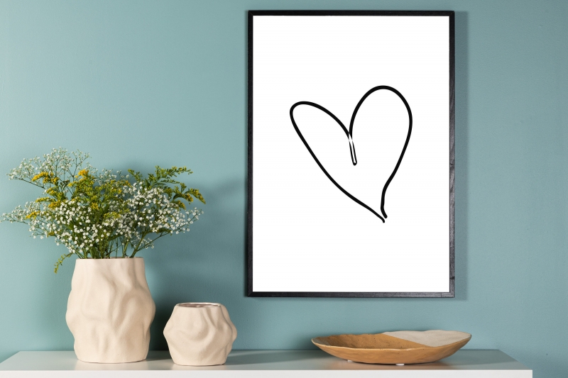 Plakat Heart 70x100cm hvid