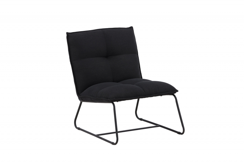 Madison loungestol sort med linnedstruktur