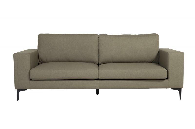 Bolero 3-personers sofa 215cm grønt stof og sort stel