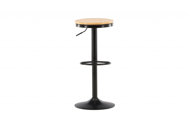 Conway barstol højdejusterbar 60-80 cm med fodstøtte sort