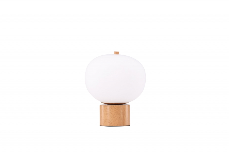 Cholet bordlampe 30 cm i naturmaterialer og hvid skærm