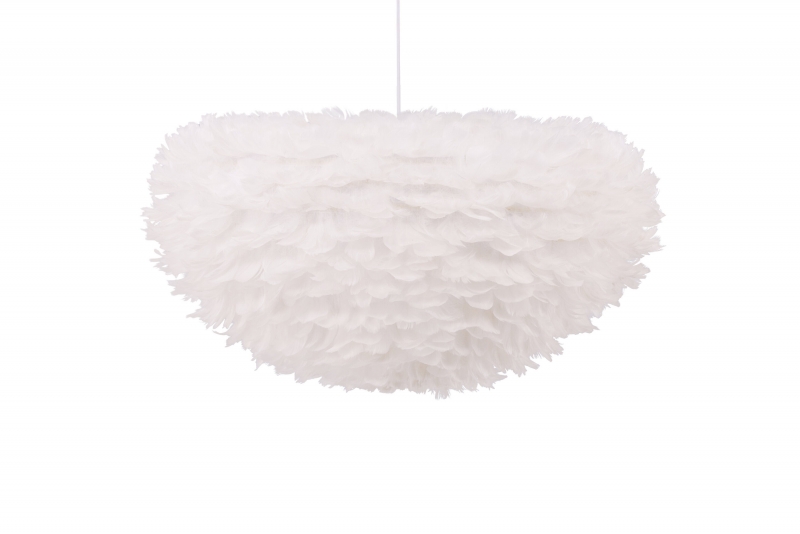 Nicola loftlampe &Oslash;75cm i hvid med fjerlook