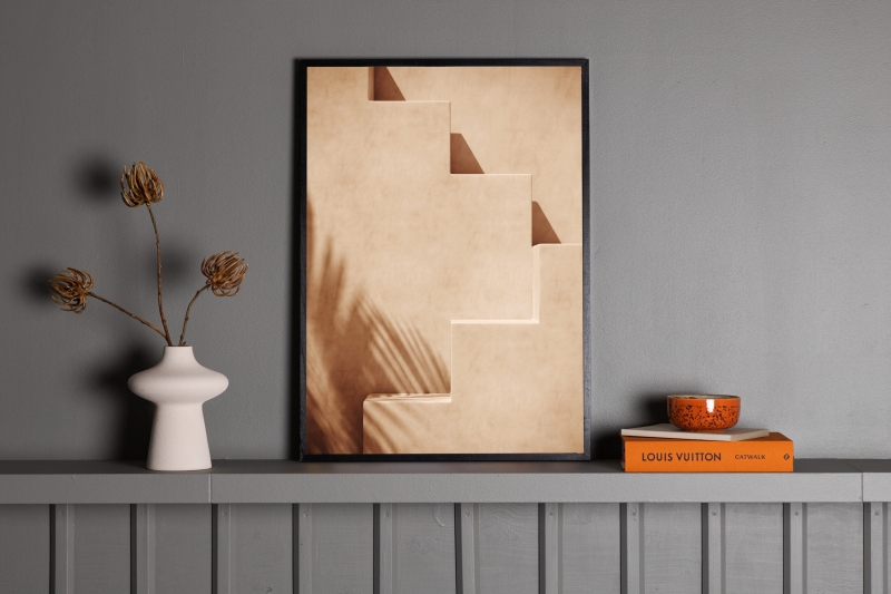 Plakat Stairs 30x40cm beige