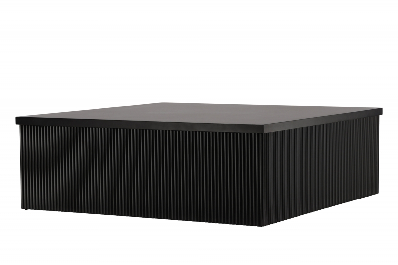 Lenox sofabord 90x90 cm MDF med ribbet design sort