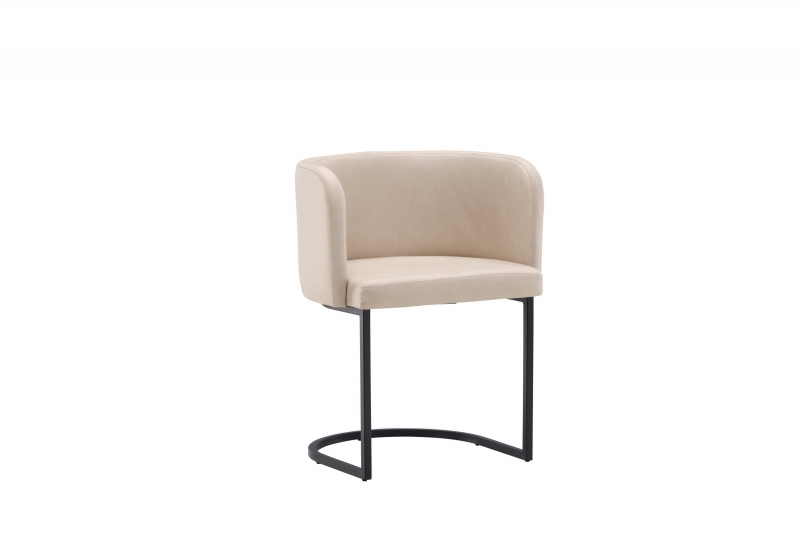 Simrishamn spisebordsstol med beige stof og sort stel