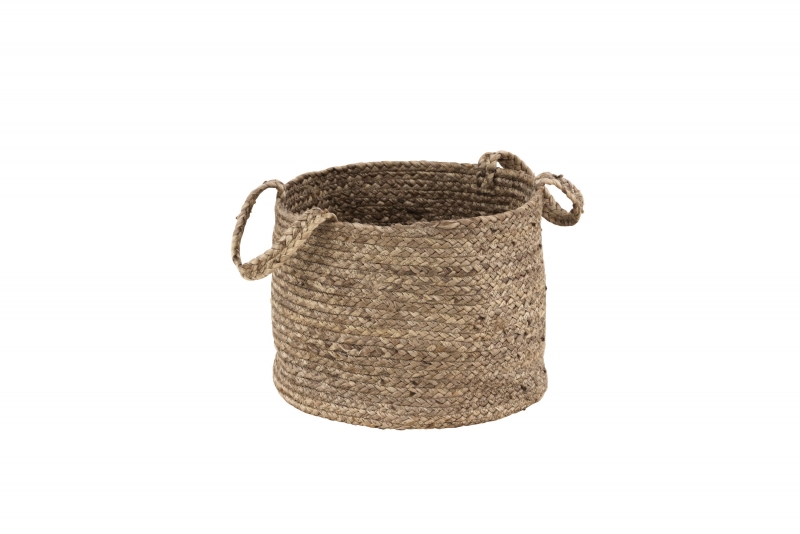 Bhopal fletkurv jute Ø35cm højde 28cm mørk natur