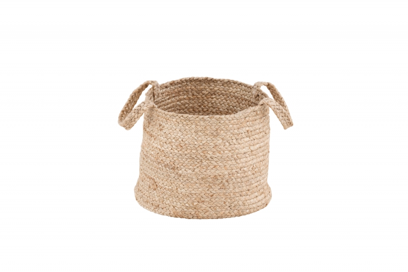 Bhopal fletkurv jute Ø35cm højde 28cm lys natur