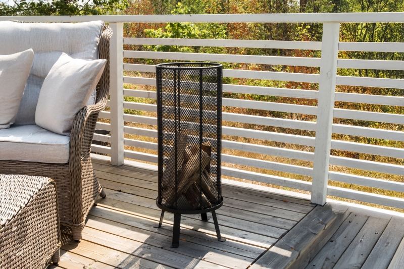 Venture Home Bastian udend&oslash;rs b&aring;lkurv rund i sort st&aring;l