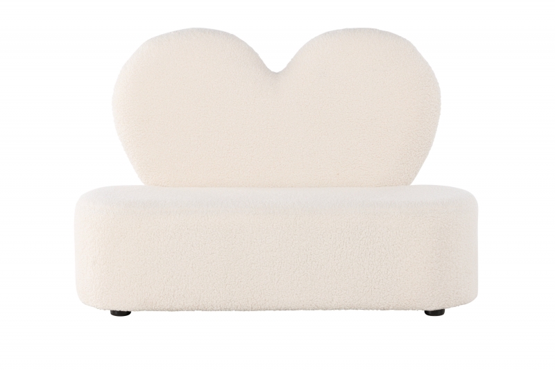 Kids flower sofa teddy i polyester hvid