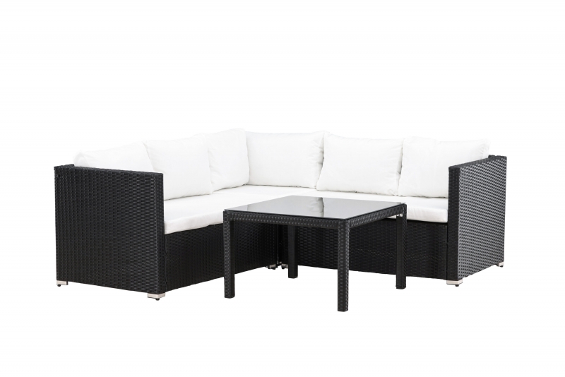 Kuba havem&oslash;bels&aelig;t med hj&oslash;rnesofa og bord hvid