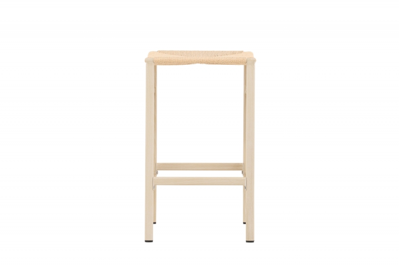 Polly barstol 2-pak – Hvidpigmenteret / Beige naturreb