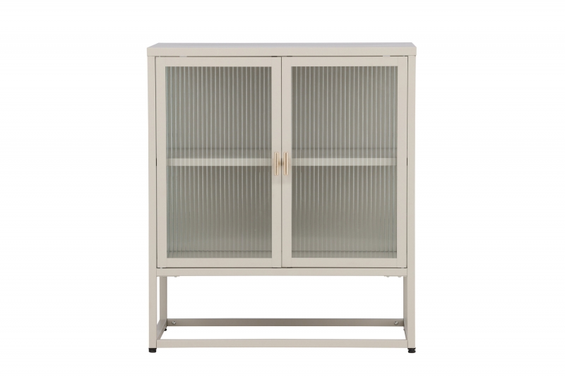 Garis glasskab med 2 hylder 70x80x40cm beige