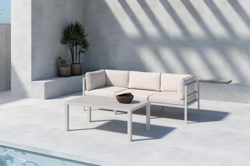 Copacabana loungesofa 2 + 1 modul med hynder og bord beige