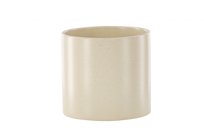 Sane krukke Ø18 cm beige stentøj med glaseret overflade
