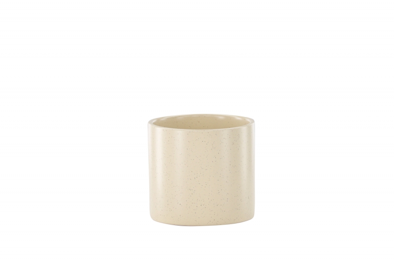 Sane krukke Ø11 cm beige stentøj med glaseret overflade