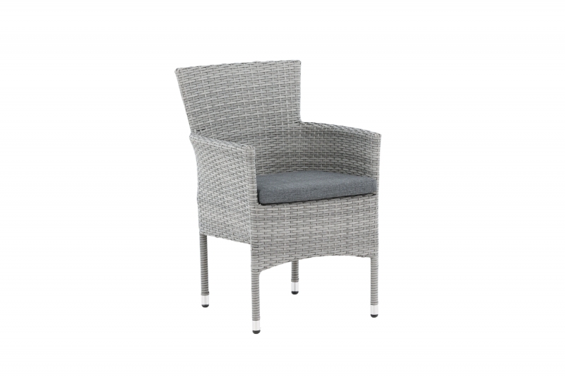 Malina havestol i flet med arml&aelig;n og hynde gr&aring;