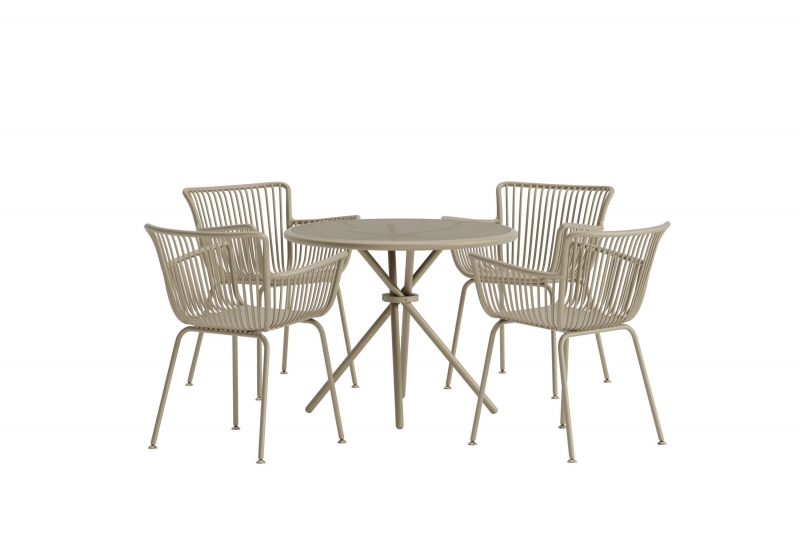 Sifnos udend&oslash;rs spistbords&aelig;t med bord og 4 stole beige