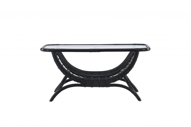 Moana glasbord i rottinglook til udend&oslash;rsbrug i sort