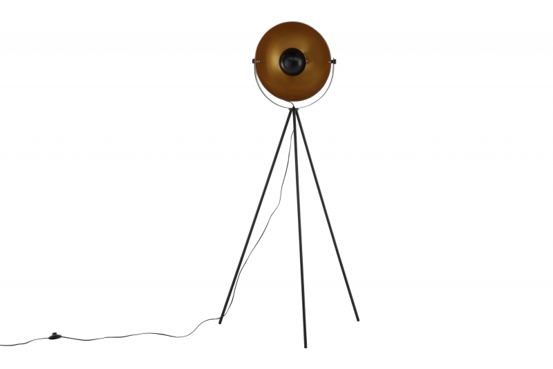 Search gulvlampe 159 cm i sort med gulddetaljer