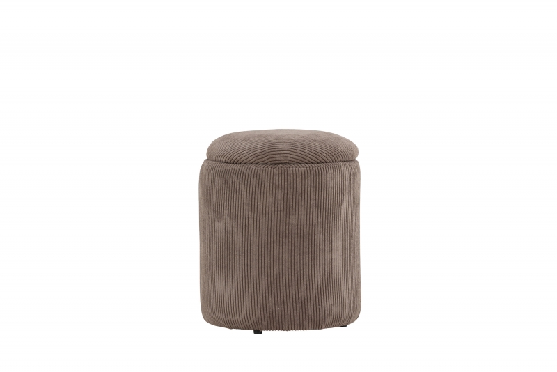Limpen puf Ø32cm i brun fløjl