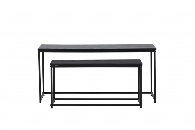 Staal sofabordss&aelig;t 100cm og 75cm sort