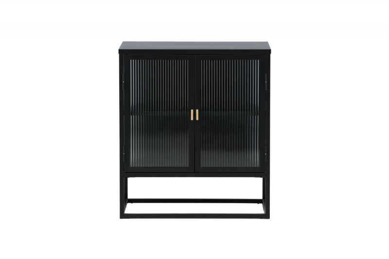 Garis skab 80x70x40cm med glasdøre sort