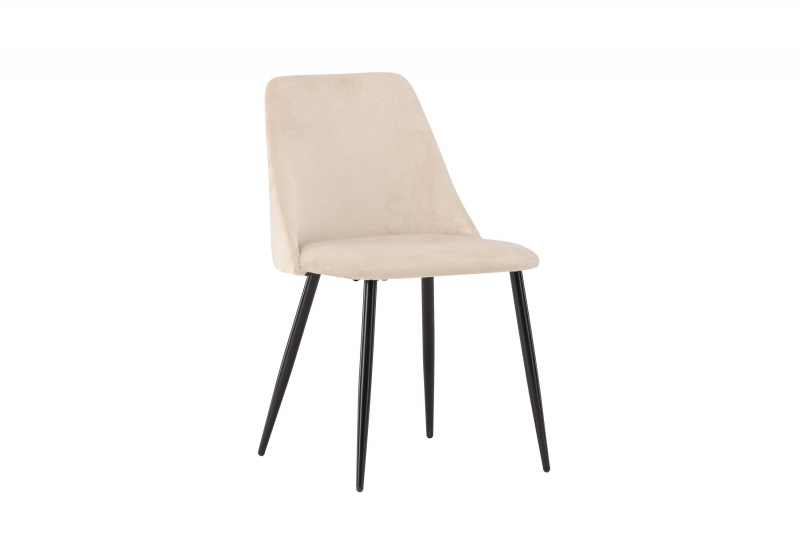 Night spisebordsstol med beige velour og sorte ben